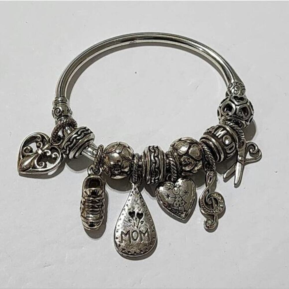 Brighton‎ Music Sneaker fleur-de-lis heart, treble clef, scissors charm bracelet